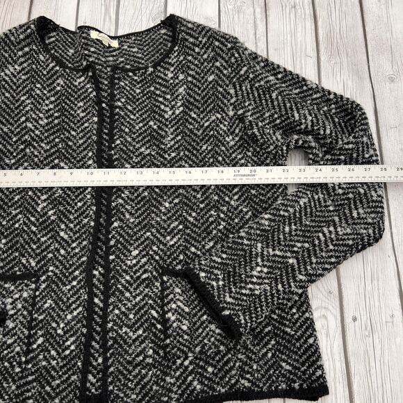 Cocogio Italy Wool Open Front Gray/Black Women's Cardigan Sweater Size XL - Picture 5 of 9